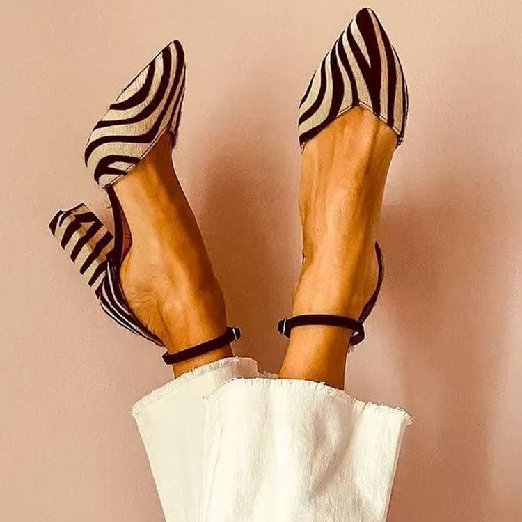 French Retro Mary Jane Shoes Pointed Toe Chunky Heel Lace-Up Shallow Women's Pumps Platform High Heels
