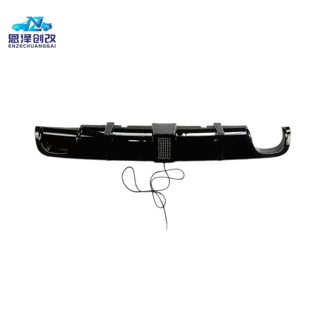 For BMW 5 Series E39 95-03, E39 Rear Diffuser with Light, Gloss Black Carbon Pattern Auto Parts