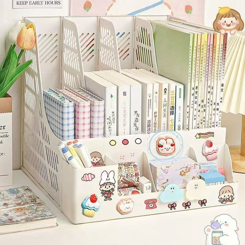 Creative Instagram-worthy desktop file organizer, cute student bookend, dormitory desk book clip, book storage rack