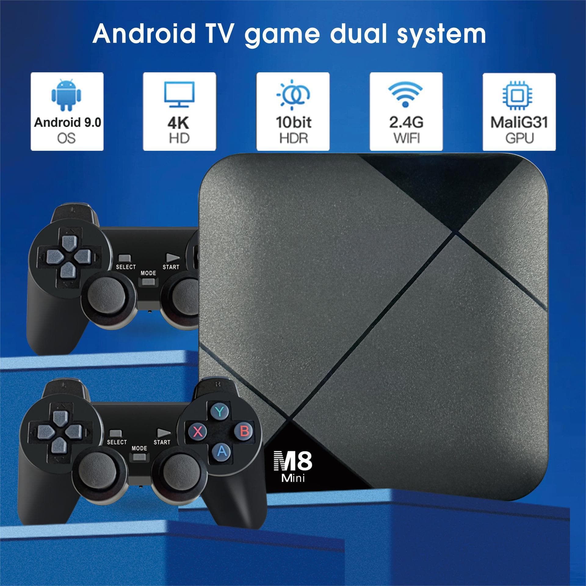 Cross-border M8mini Wireless Home Digital Game Console RK3228A Game Box PS1 4K HD Bluetooth TV