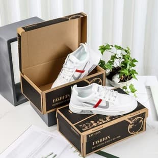 Original Factory Thickened Kraft Paper Shoe Box, Cardboard Box, Flip-Top Foldable Universal Storage Packaging for Shoes, In Stock