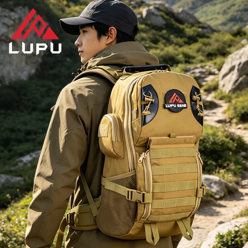 Cross-border lightweight outdoor hiking and mountaineering bag 40l casual usb charging port backpack Oxford camouflage tactical backpack