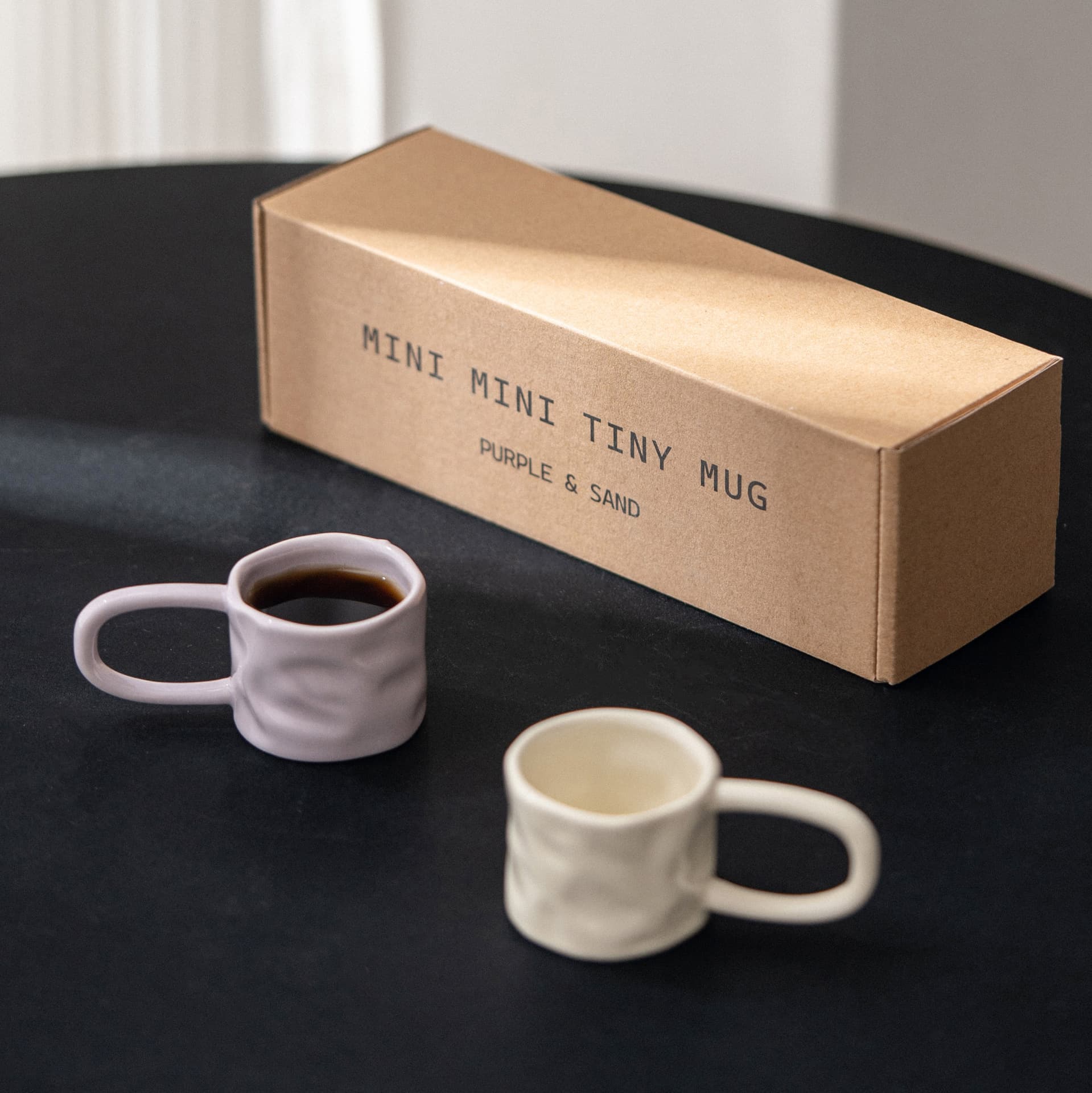 Creative Small Irregular Solid Espresso Cup Set, 50ml Ceramic Coffee Cup Pair