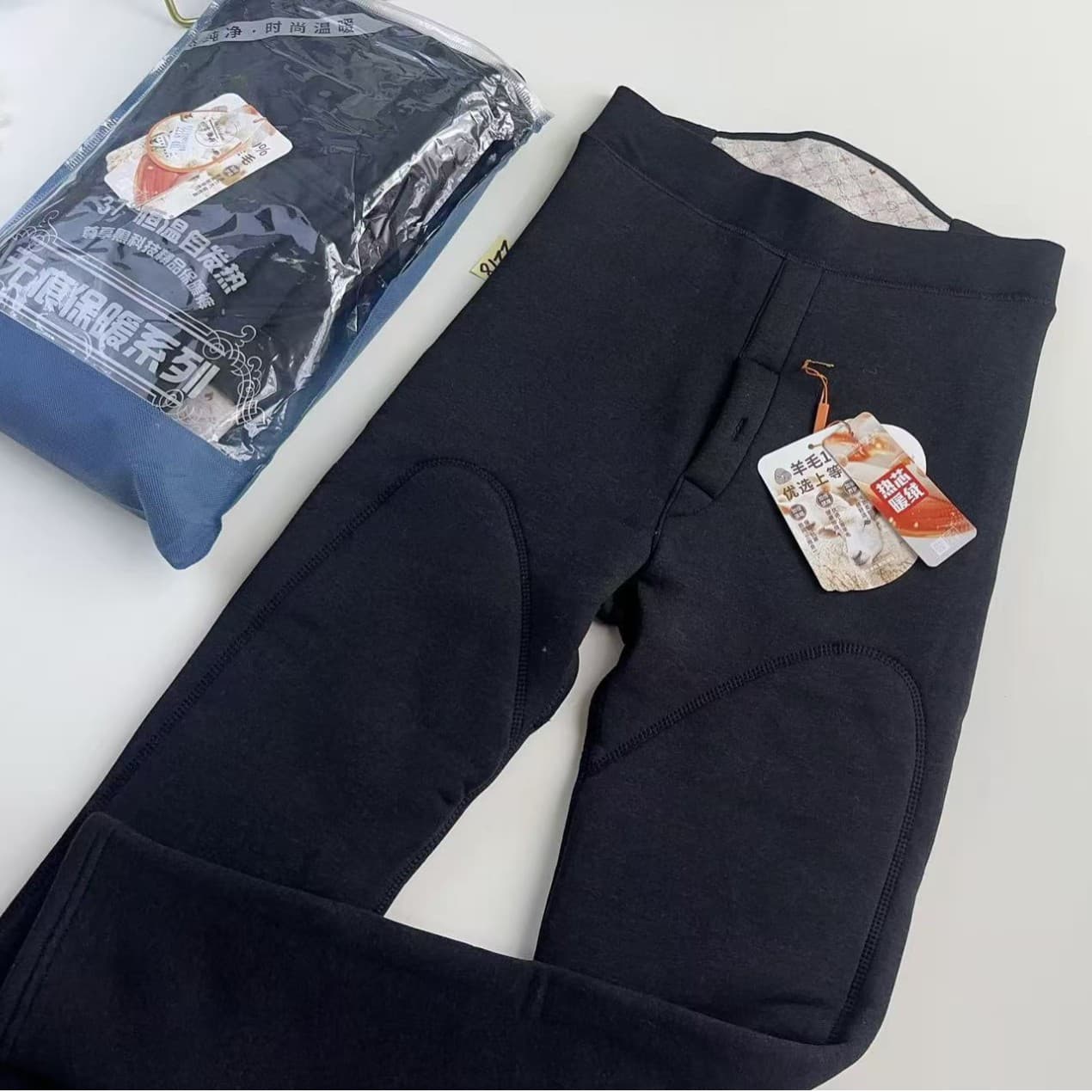 2218# Fleece-Lined Thickened Goat Kara Fleece High-Tech Constant Temperature Men's Warm Pants