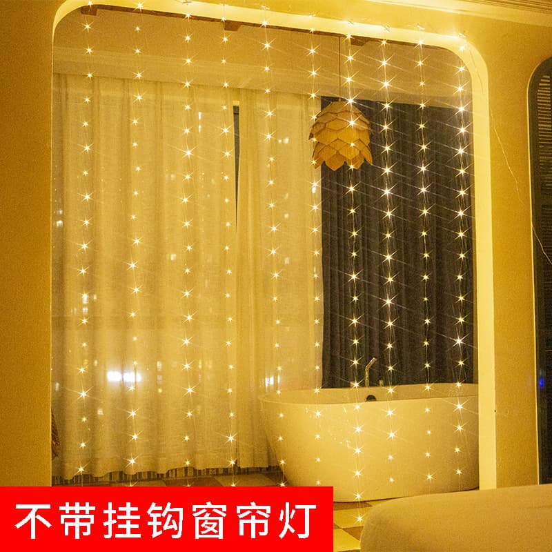 LED Copper Wire Light for Bedroom Curtain Light Without Hook USB Remote Control Colorful String Light for Christmas Hotel Decoration