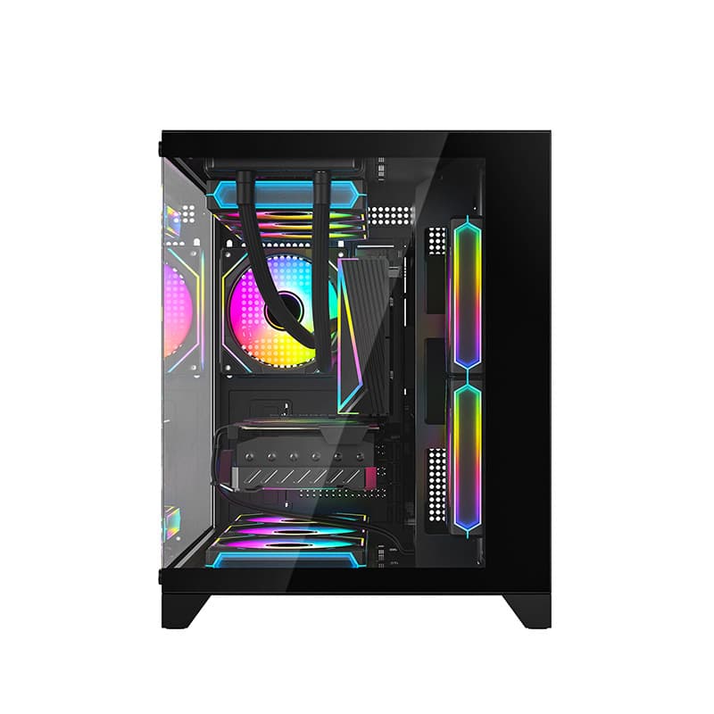 Cross-border Seaview 360 Liquid Cooling Computer Case Desktop Panoramic Side-Transparent Gaming M-ATX Water Cooling Case
