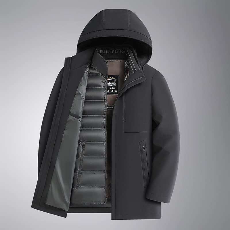 1106A Goose Down Detachable Inner Lining Winter Parka for Dad [Price Control 389]