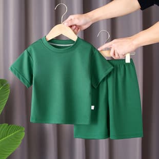 2026 Kids Sports Set Boys Girls Solid Color Basketball Jersey Summer Mesh Shorts Quick-Dry Suit