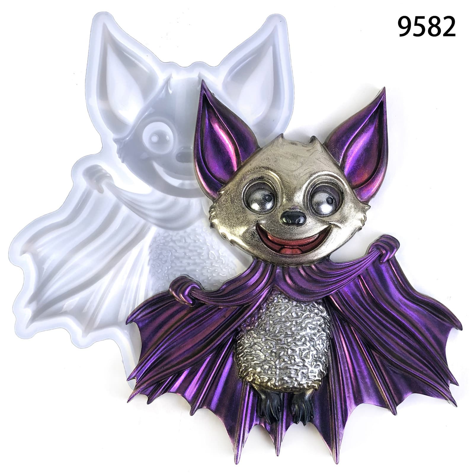 Bat Pendant Silicone Mold Living Room Wall Sticker Resin Craft Semi-3D Halloween Bat Resin Mold