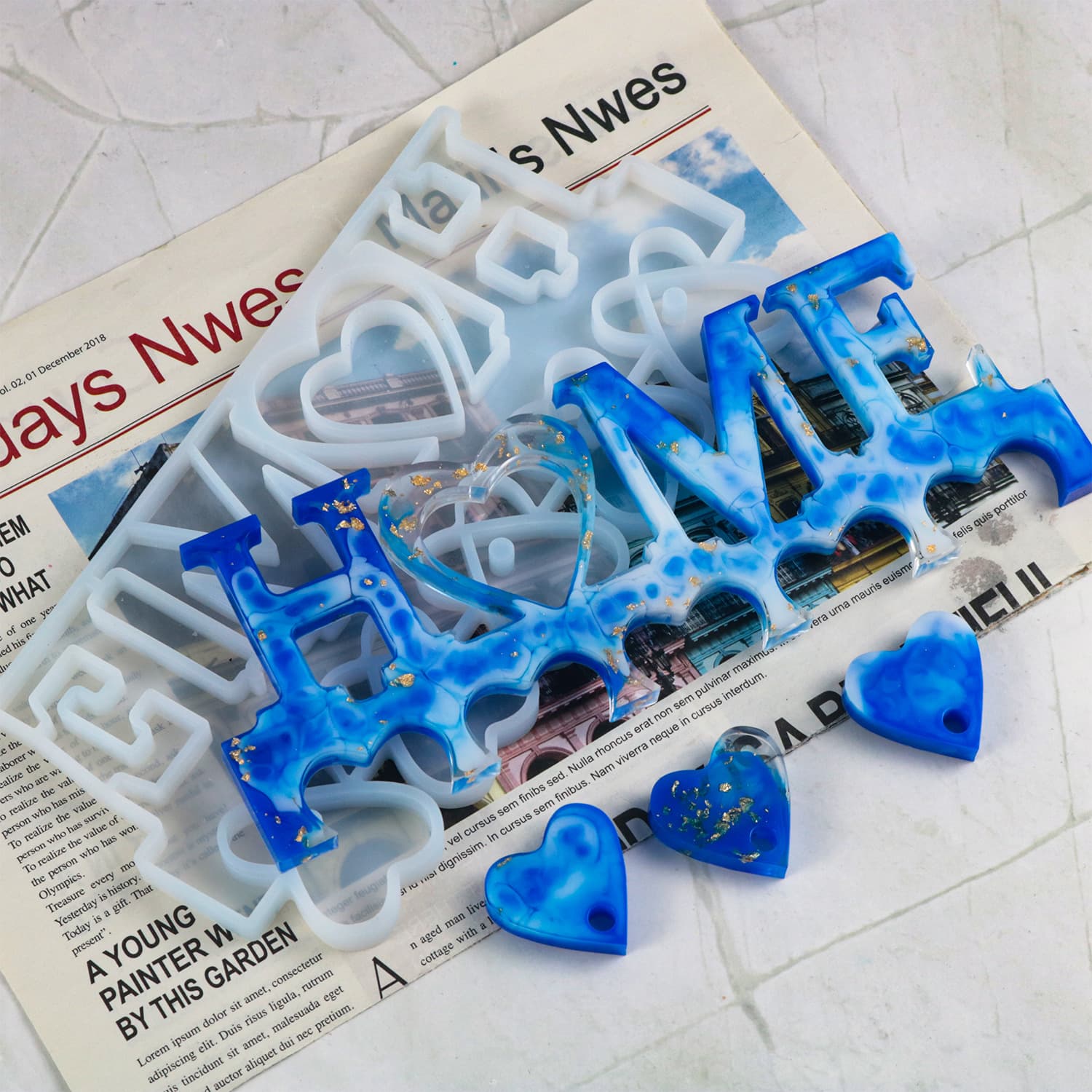 New DIY Resin Mold Home Letter Key Storage Rack Silicone Mold INS Home Storage Cross-Border Supply