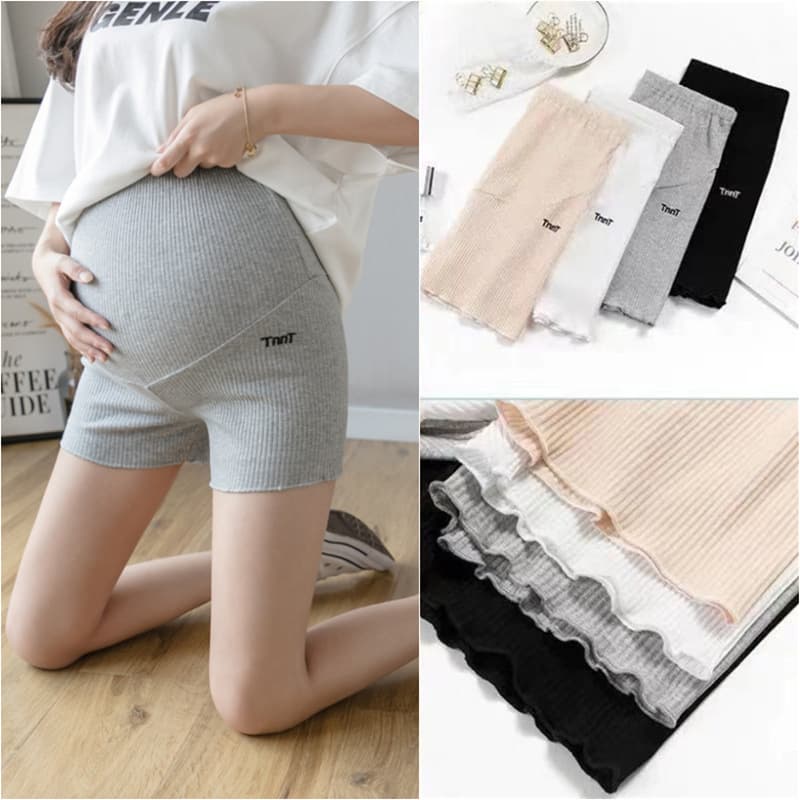 Maternity shorts summer thin style for outer wear, women's leggings, maternity safety pants, anti-exposure, comfortable shark pants for spring and summer.