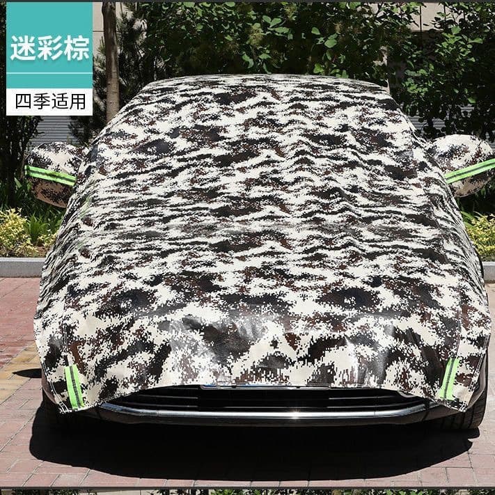 Car Cover Aluminum Film Large Half Cover Universal Car Body Sunshade Heat Insulation Rain and Snow Protection with Reflective Strip Full Car