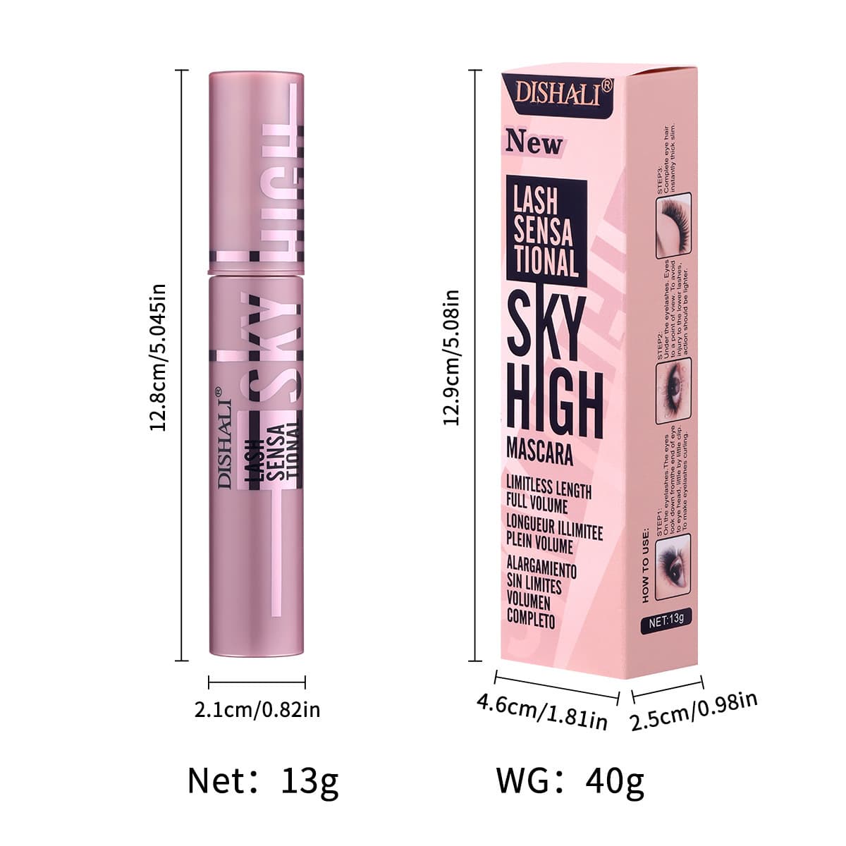 Cross-border Hot-selling DISHALI Volumizing Mascara Waterproof Thickening Curling Lengthening Smudge-proof Mascara