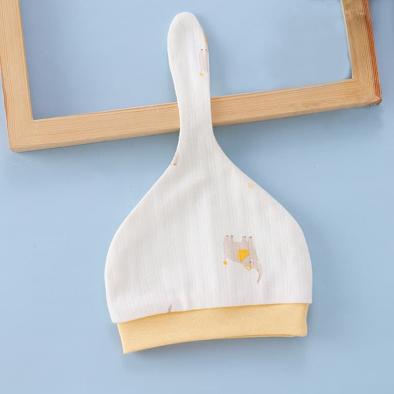 Newborn Baby Hat Class A Double Layer Seamless Pure Cotton 0-3-6 Months Spring Autumn Infant Cap Wholesale