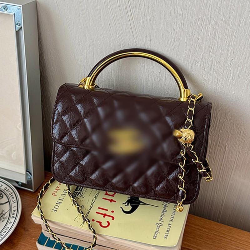 Cross-border Wholesale New Fashion High-Appearance Diamond-Quilted Mini Square Handbag, Chanel-Style Chain Shoulder Crossbody Bag for Women