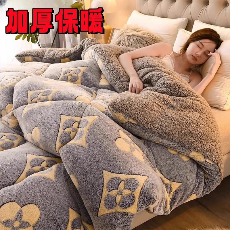 Lamb velvet quilt winter quilt milk velvet coral velvet spring and autumn quilt student dormitory single quilt core does not shed lint