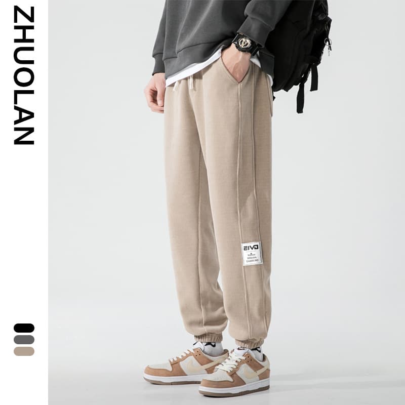 2022 Spring Plus Size Heavyweight Cropped Pants for Men, Trendy Sweatpants, Cross-Border Couple Pants, Versatile Casual Pants