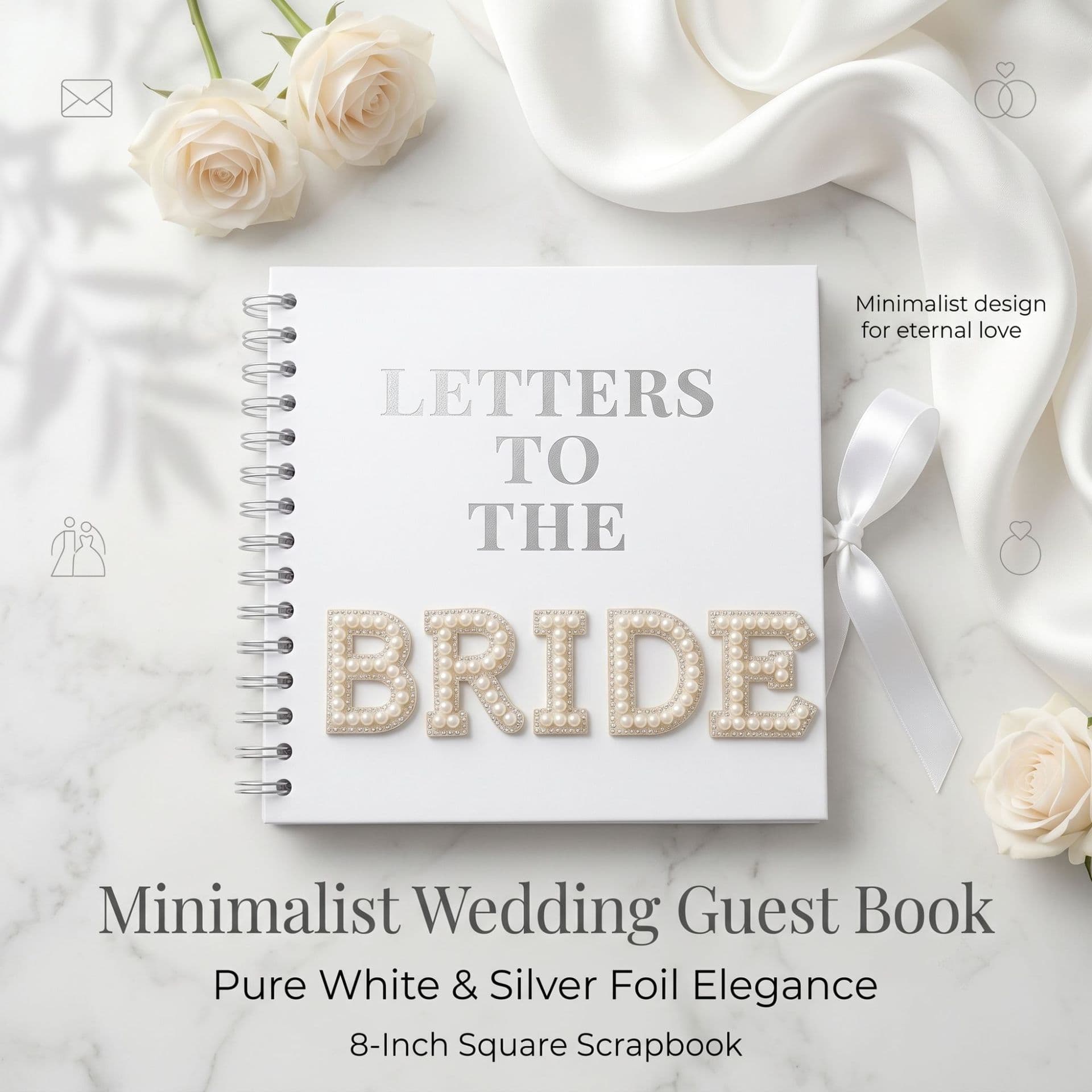 Cross-border hot-selling letters to the bride wedding book 8-inch diy photo album bride pearl letter scrapbook