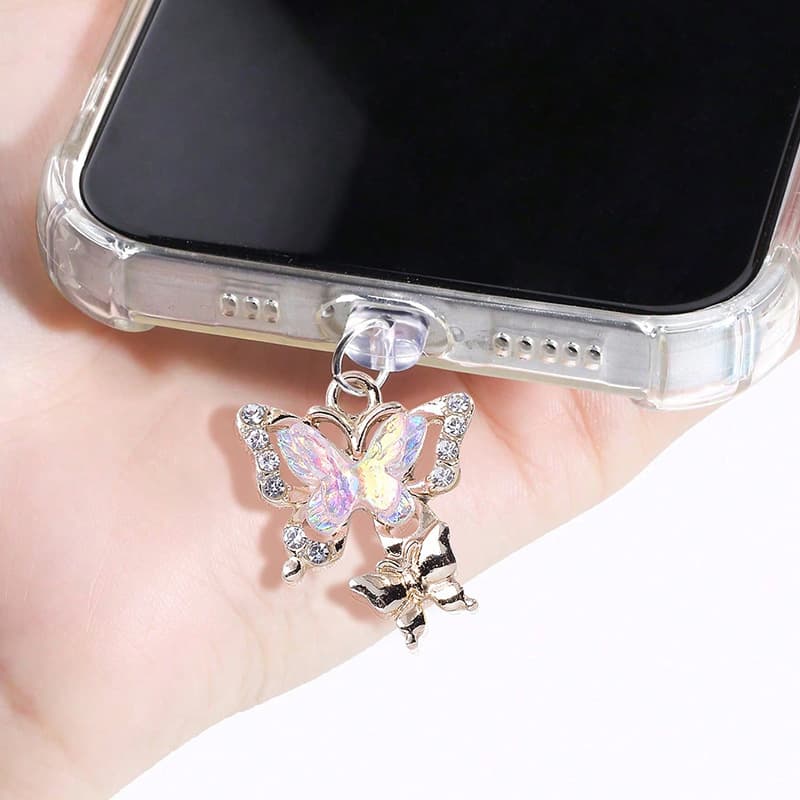 Cross-border model compatible with iPhone charging port dust plug, Type-C headphone jack dust plug, phone decorative hole charging port