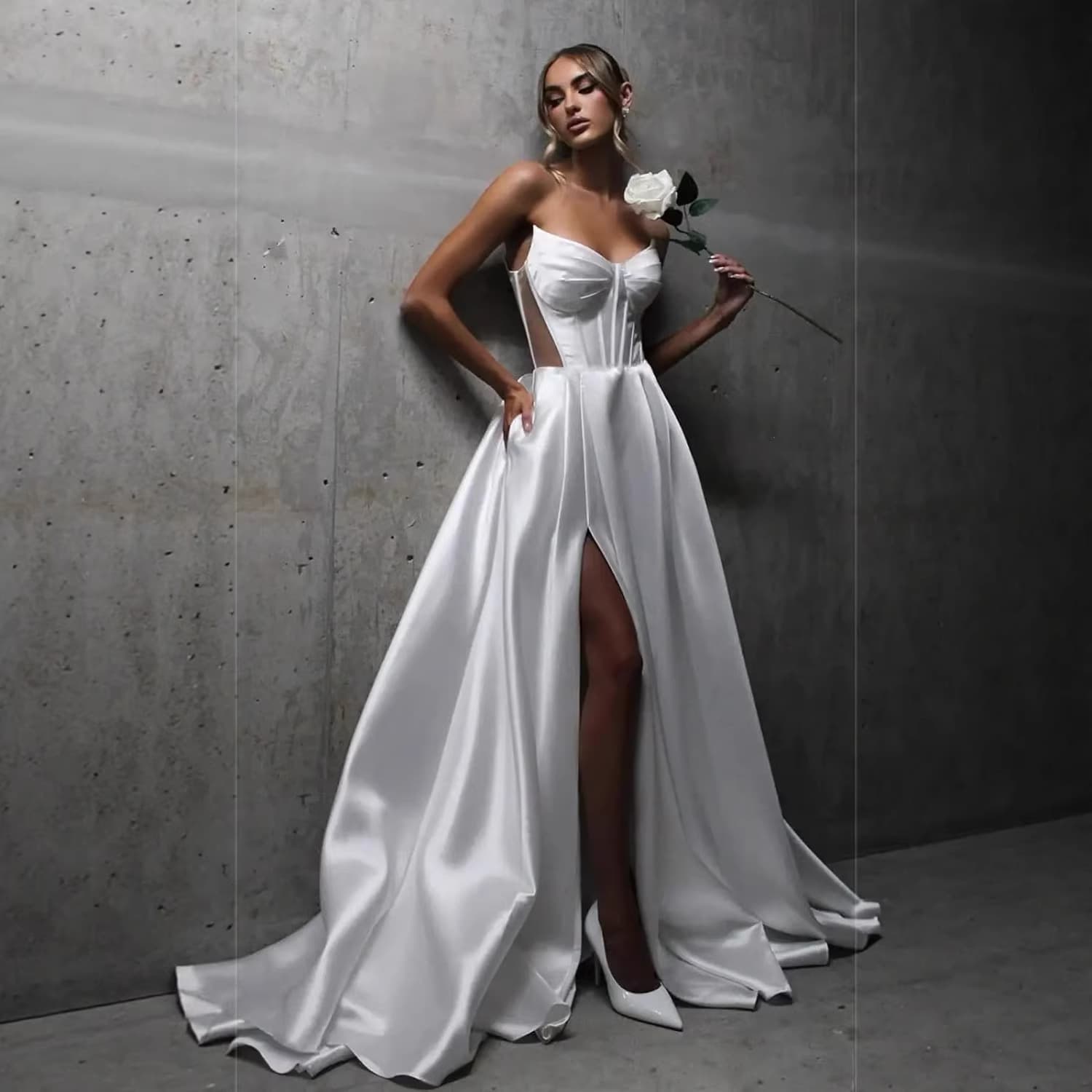 2026 Amazon Evening Dress New Strapless Split Long A-Line Gala Banquet Host Elegant Dress