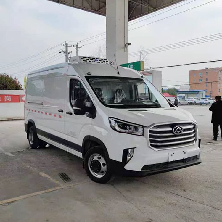 Export Futian Xiangling refrigerated truck, 2.9-meter small refrigerated van for vaccines to Tanzania.