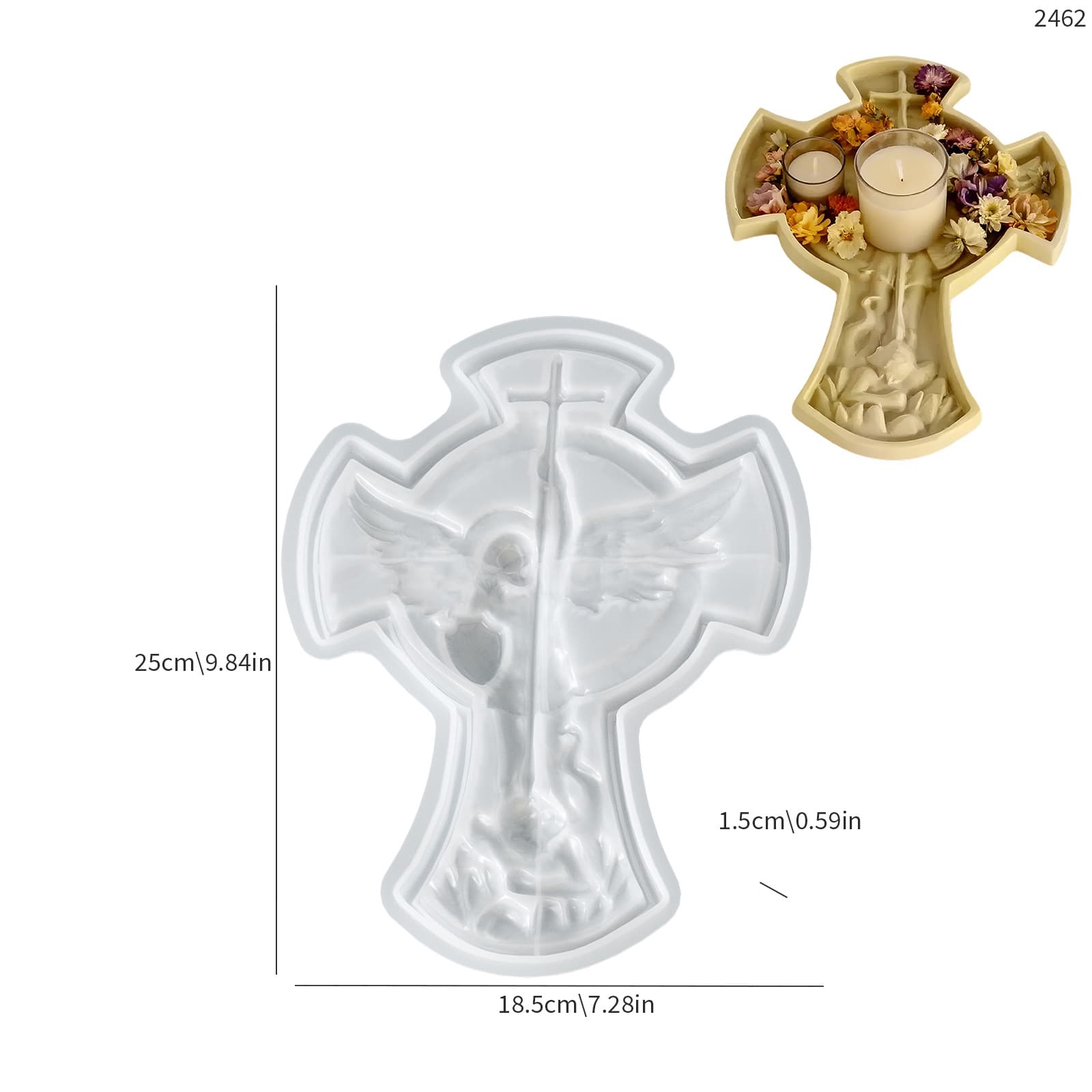 Cross-Border Angel Cross Tray Silicone Mold DIY Aromatherapy Storage Plate Plaster Ornament Wholesale