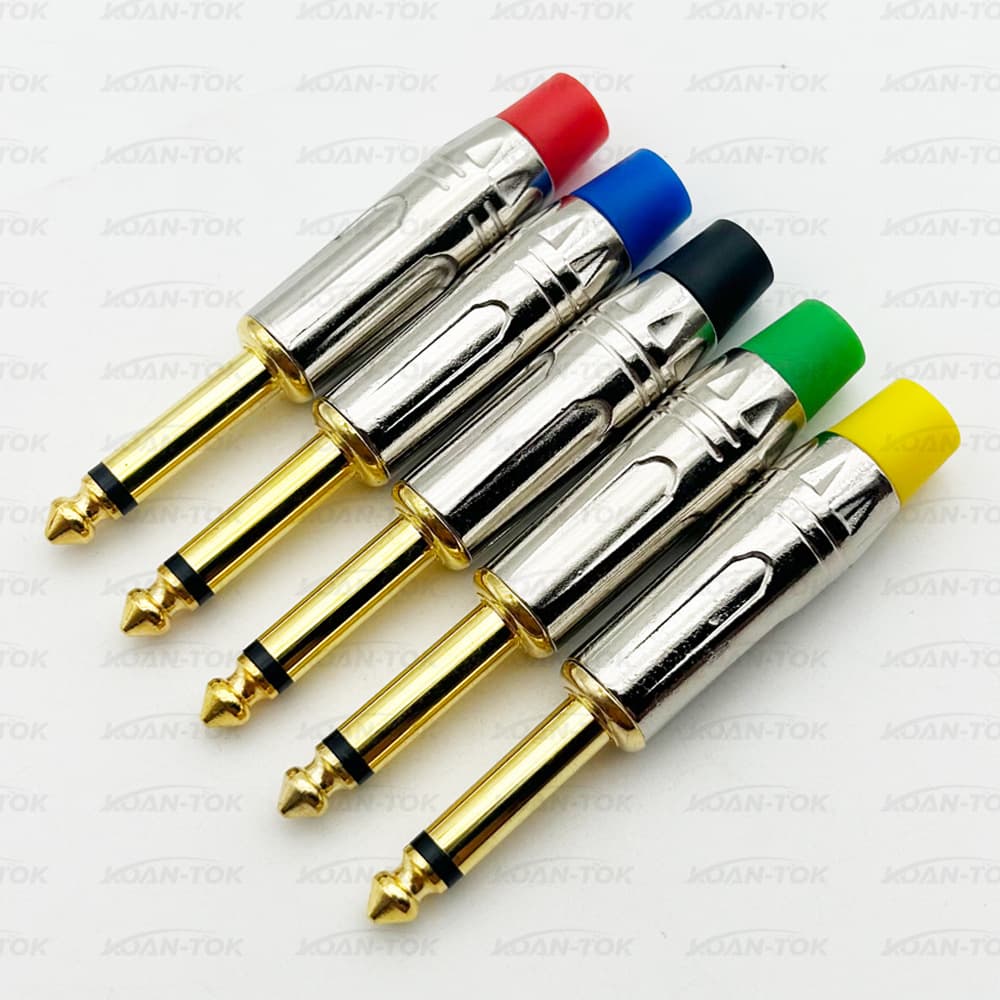 Gold-Plated 6.35mm Mono Audio Cable Microphone Welding Plug 6.5mm Microphone Mixer Plug Nickel