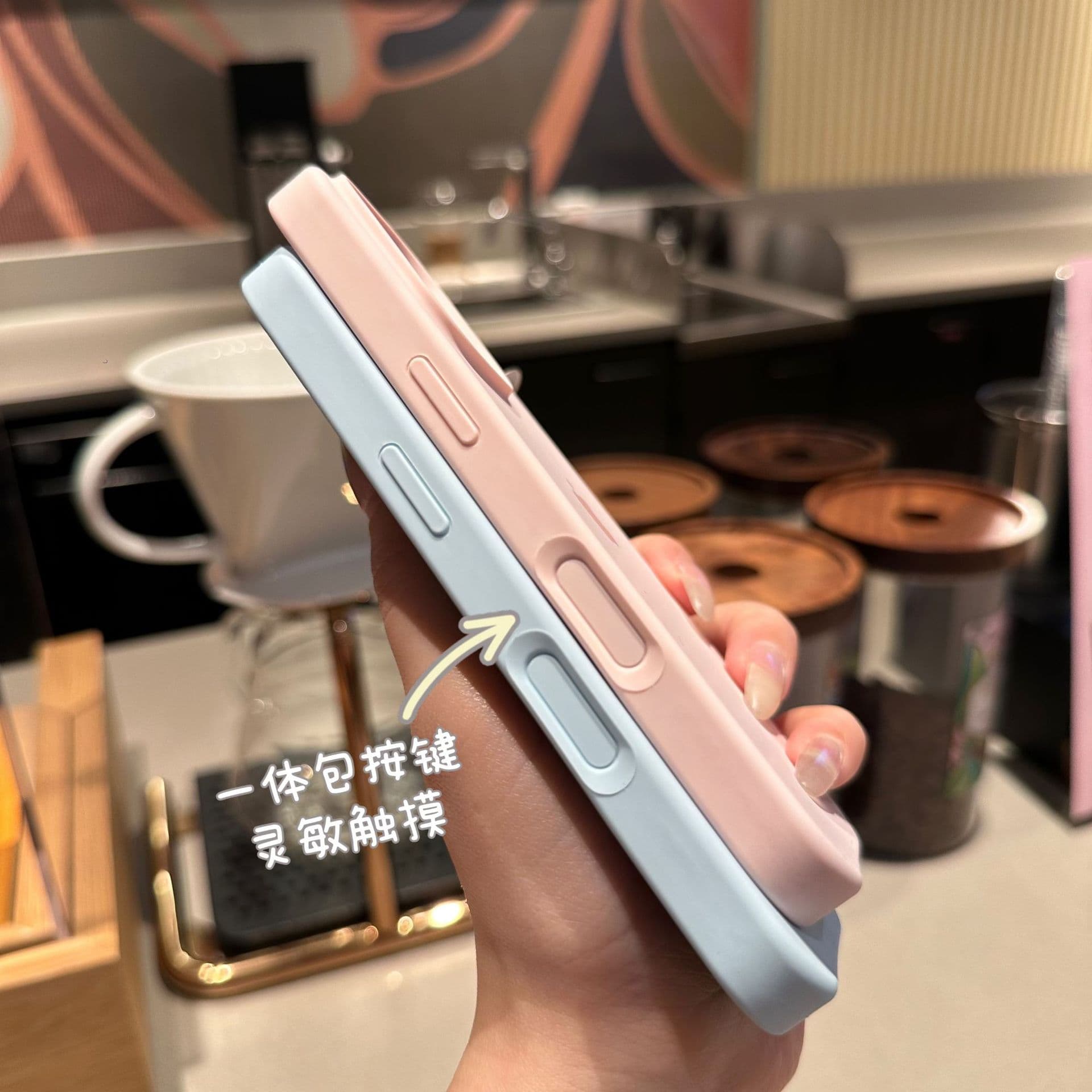 Simple solid color liquid suitable for iphone17 mobile phone case with ai button 16ProMax apple 15 protective cover 14