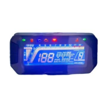 Motorcycle Naked Handlebar Modification Blue Screen Lcd Instrument Speed Adjustable 1-6 Speed Rpm Water Temperature Oil Meter 2-Cylinder 4-Cylinder