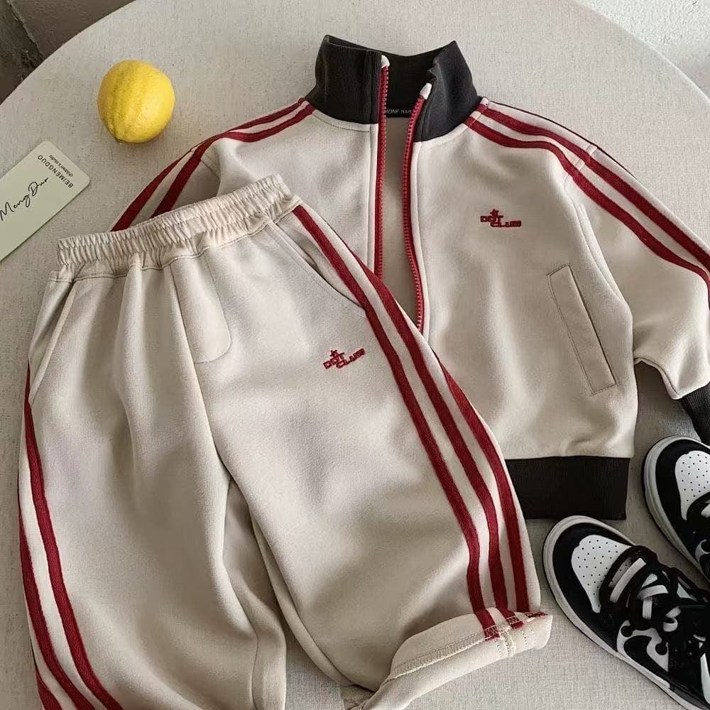 Children's Suit 2026 Spring Boys' Trendy Brand Embroidered Sweatshirt Jacket Baby Children's Casual Sweatpants Sports Two-piece Set