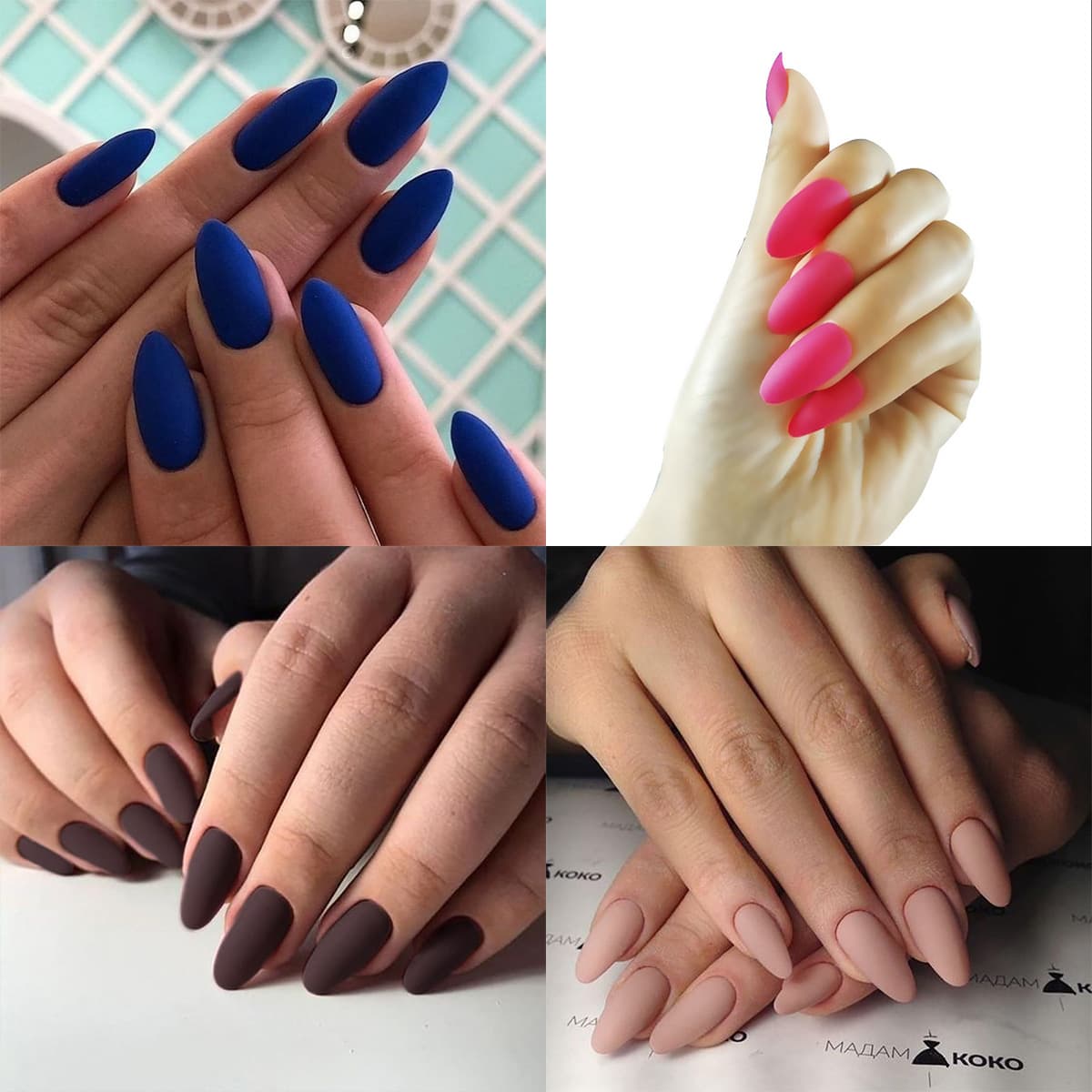 Sdm Fake Nails Frosted Pure Color Whitening Short Water Drop Almond Wearable Nails Wholesale Removable Finished Nails