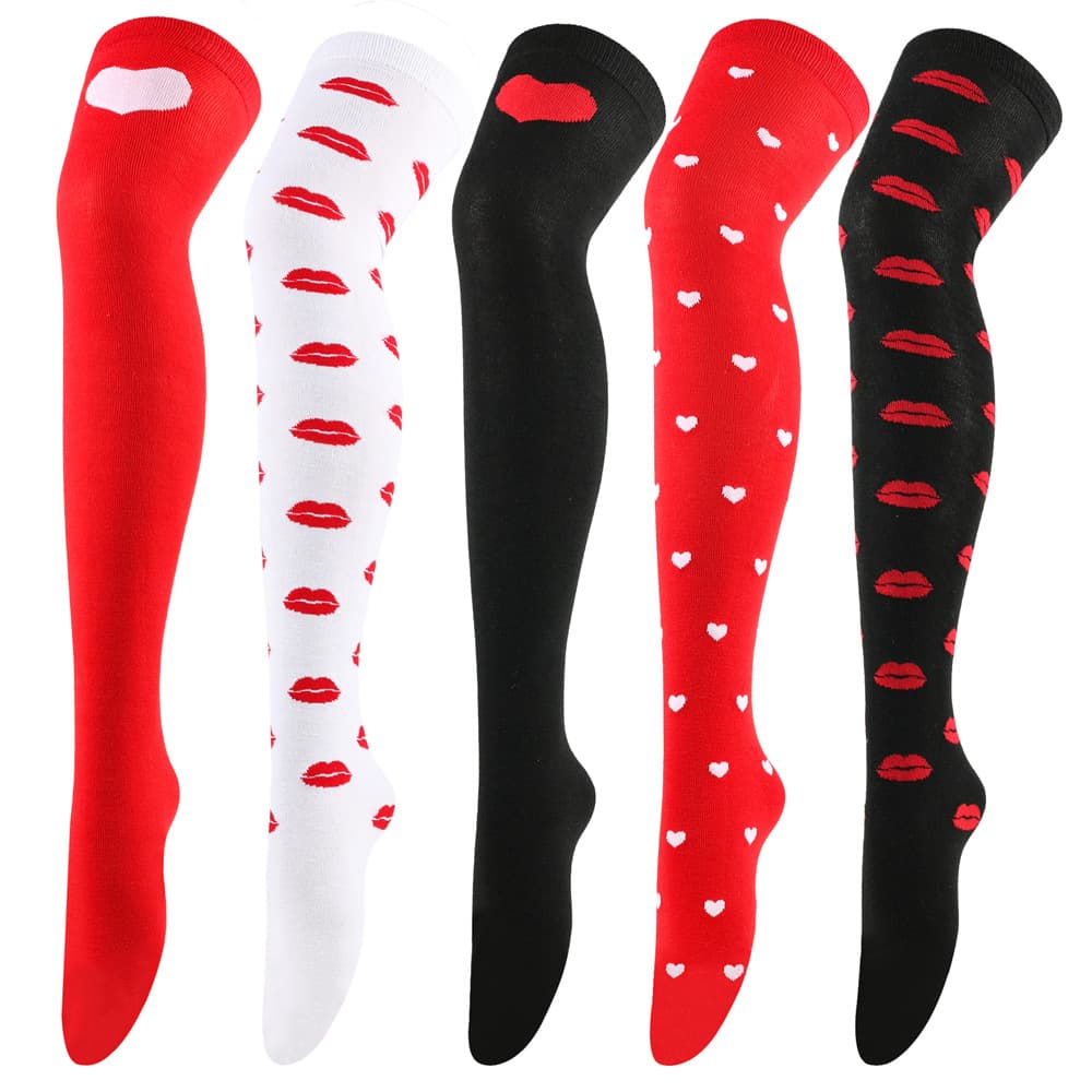 Cross-border Valentine's Day date party over-the-knee socks with heart design
