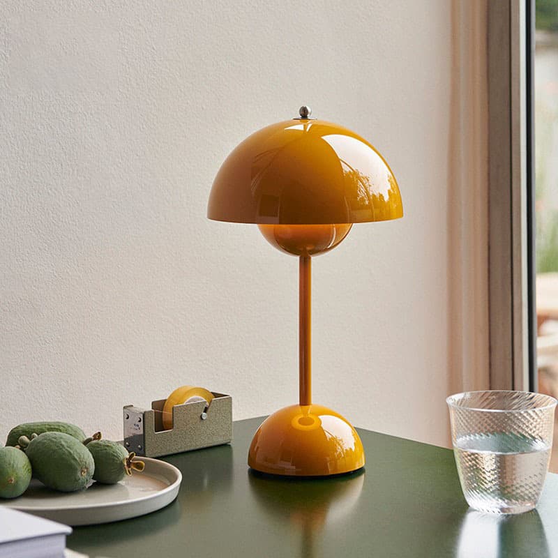 Danish Bud Table Lamp, Wireless Charging, Portable, Minimalist, Touch Dimming for Living Room, Dining Room, VP9 Bedroom Ambient Lamp