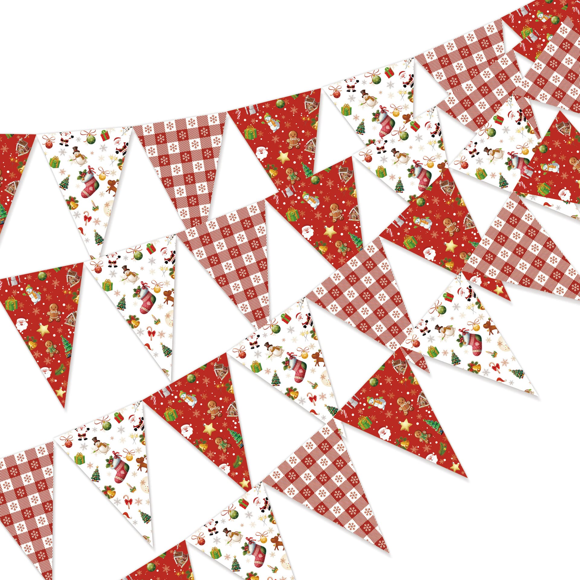Christmas Gingerbread Man Pennant Birthday Layout Flag Banner Festive Party Background Decorative Supplies Venue Layout
