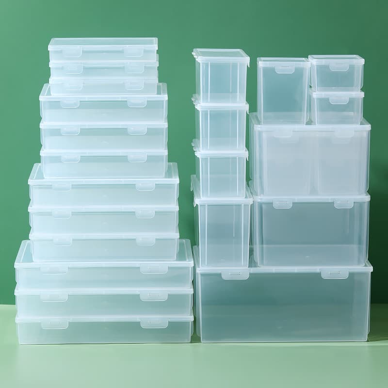 Minimalist large-capacity semi-transparent flip-top sticky note storage box, square card accessory stationery with lid