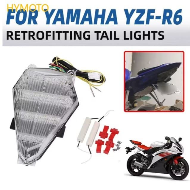 Motorcycle Modified LED Brake Tail Light Turn Signal Light for Yamaha YZF R6 06-17