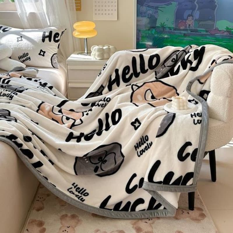 Milk Fleece Blanket for Nap, Office Thin Air-Condition Cover, Single Rest Flannel Sofa Small Quilt, Bed Use