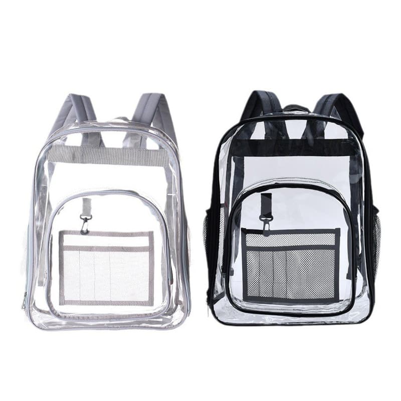 Amazon Eco-Friendly PVC Transparent Waterproof Large Capacity Unisex Pain Bag Student Backpack School Bags