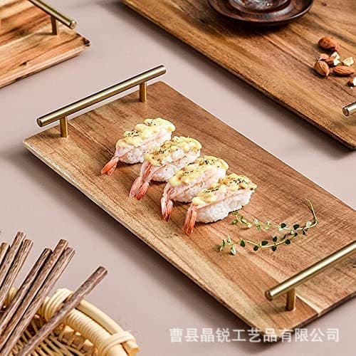 Acacia wood dessert tray storage tray with handle cake dessert tray fruit tray dessert table ornaments tray wooden tray square