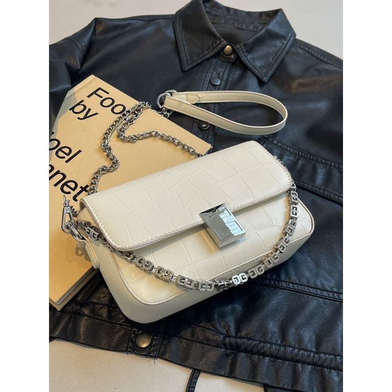 New textured small bags for women 2024 Korean version versatile chain shoulder bag crossbody small square bag women bags