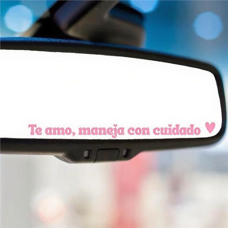 Cross-border Bestseller I Love You Drive Carefully Inspirational Phrase Sticker Safety Car Rearview Mirror Spanish Decal
