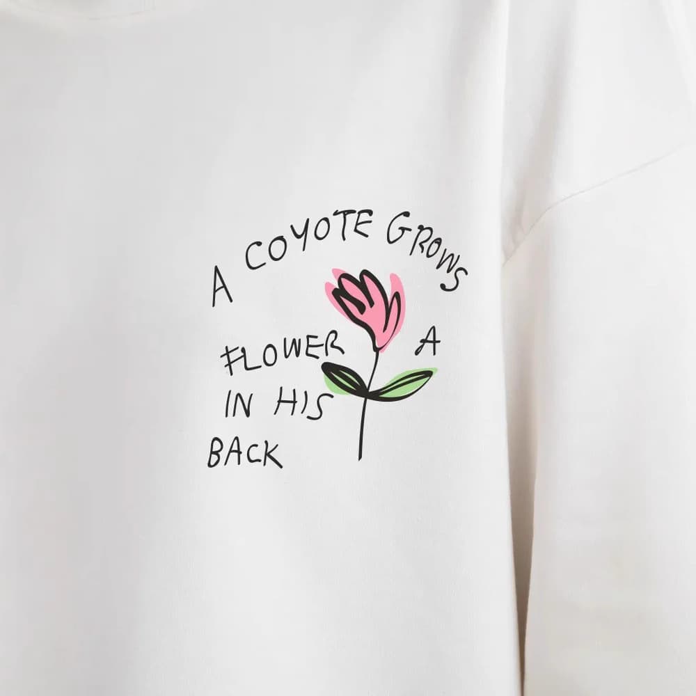 A Coyote Grows in the Background of the Flower, Ozon Cross-Border Summer Hot-Selling Trendy Retro Brand