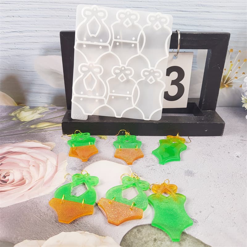 Z0050 Bikini Earring Mold Crystal Epoxy Resin Mold Silicone Mold DIY Decoration Silicone Mold
