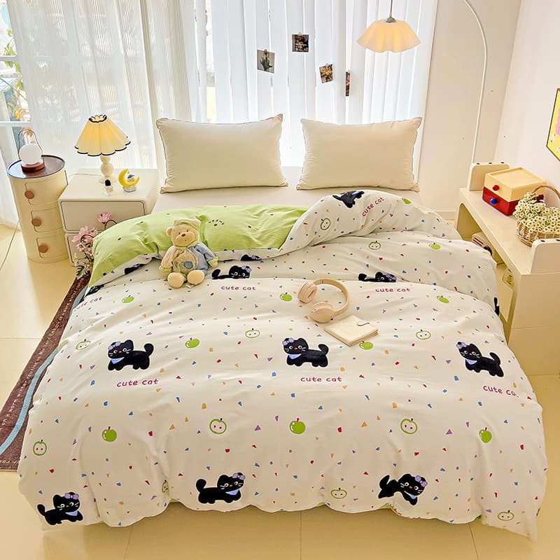 Custom 4-Piece Set Pure Cotton Full Cotton 3-Piece Set Modern Simple Bedding Fitted Sheet 4-Piece Set Fast Sample Production