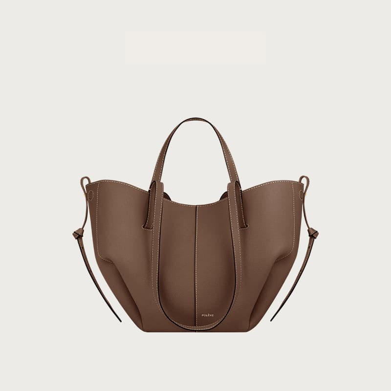 POLENE Underarm Pleated Tote Shopping Bag Handbag Niche Design 2026 New Trendy Fashion Polene Women's Bag
