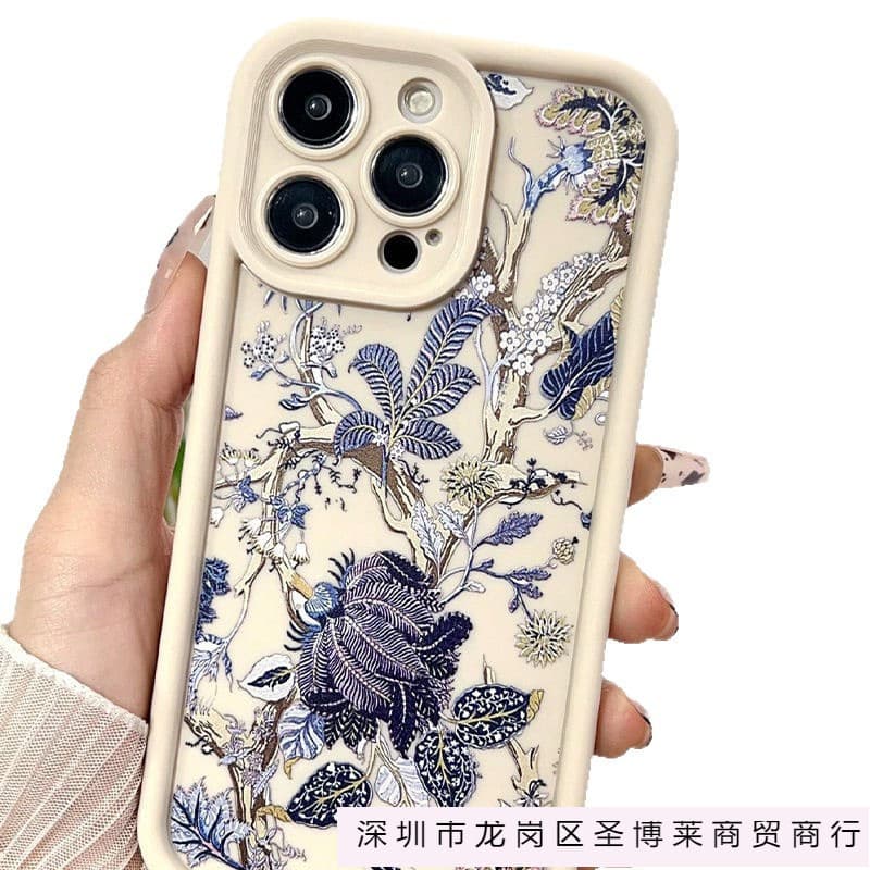 New Cross-Border Plant Floral Compatible iPhone 17 Case Apple 14/15/16 Silicone 13 Soft XS Shockproof