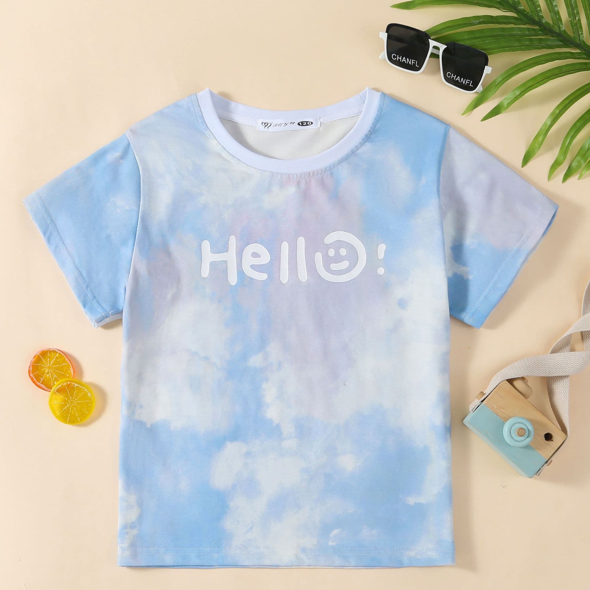 2025 Summer New Family Matching Outfit Four-Piece Set Beautiful Cake Dress Fashionable Casual Short Sleeve Set