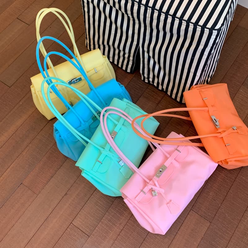 Horizontal Jelly firkin jelly baguette summer kiikii same style jelly bag tote bag shoulder bag