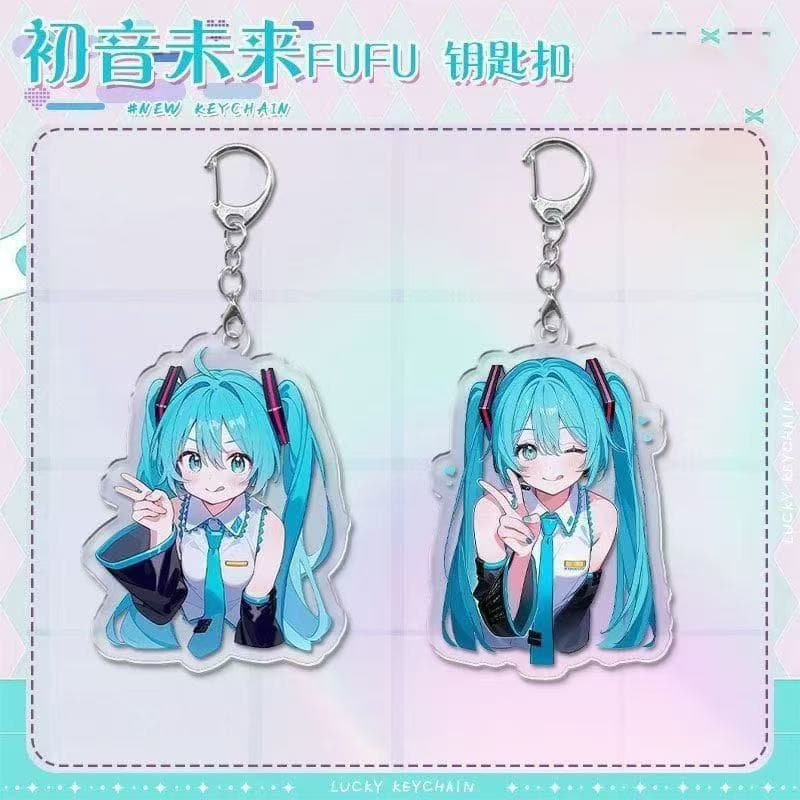 Hatsune Miku FUFU key chain pendant miku peripheral acrylic school bag car pendant student girlfriend gift