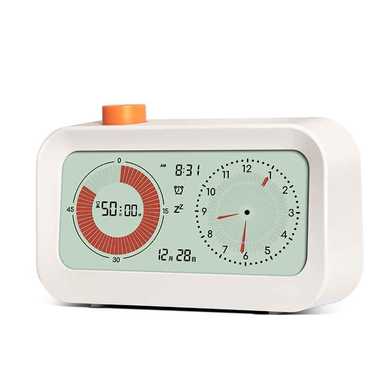 Big LCD Screen Digital Alarm Clock with Visual Timer for Kids